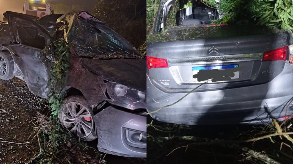Passageiro de 37 anos morre em acidente gravíssimo na SC-114