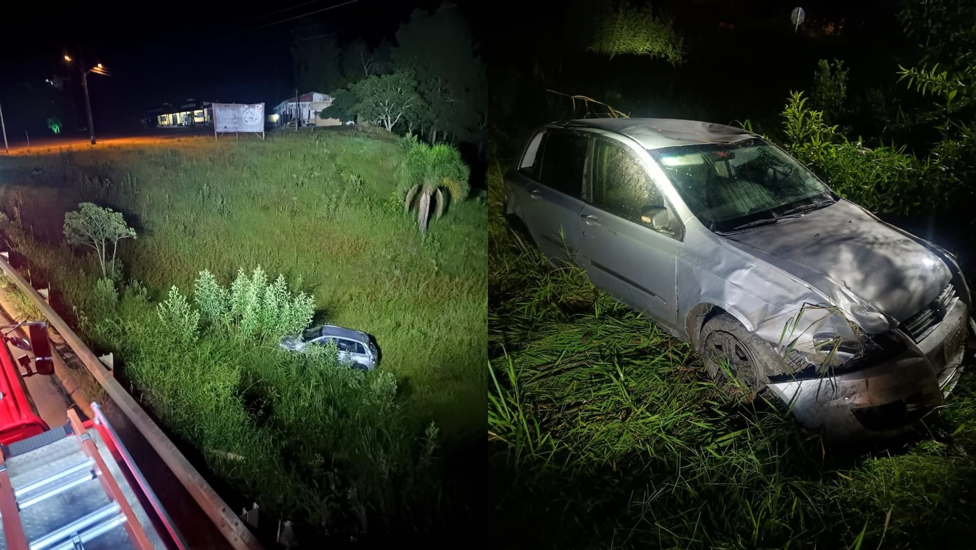 Saída de pista na BR-470 deixa passageira ferida 