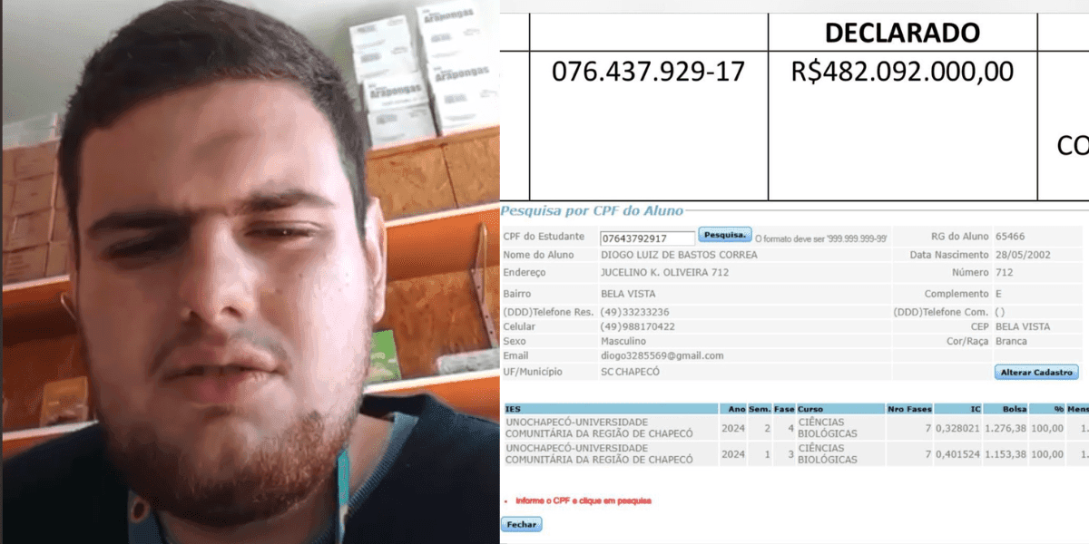 R$ 482 milhões? Estudante autista de SC entra em pânico ao aparecer como milionário no Universidade Gratuita