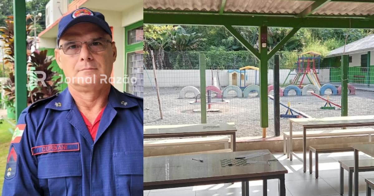 Bombeiro rende homem que usou escada para invadir escola em SC e evita tragédia
