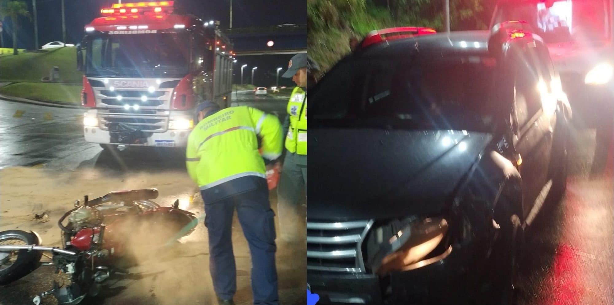 Acidente violento deixa motociclista com múltiplas fraturas e sangramento na cabeça em Brusque