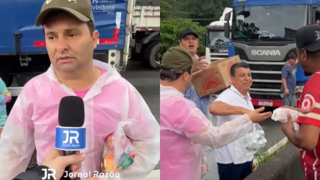 “A gente faz por amor”: deputado e voluntários distribuem água e comida no Morro dos Cavalos