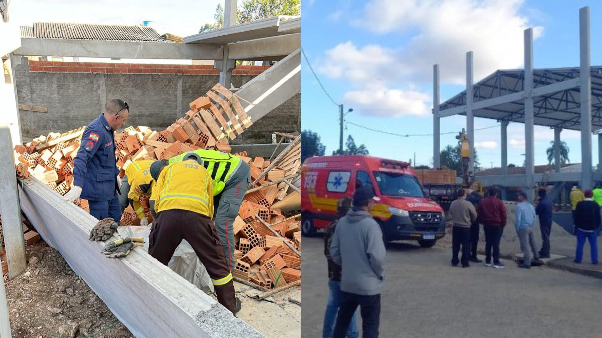Trabalhador morre esmagado por carga de tijolos durante obra de igreja em SC