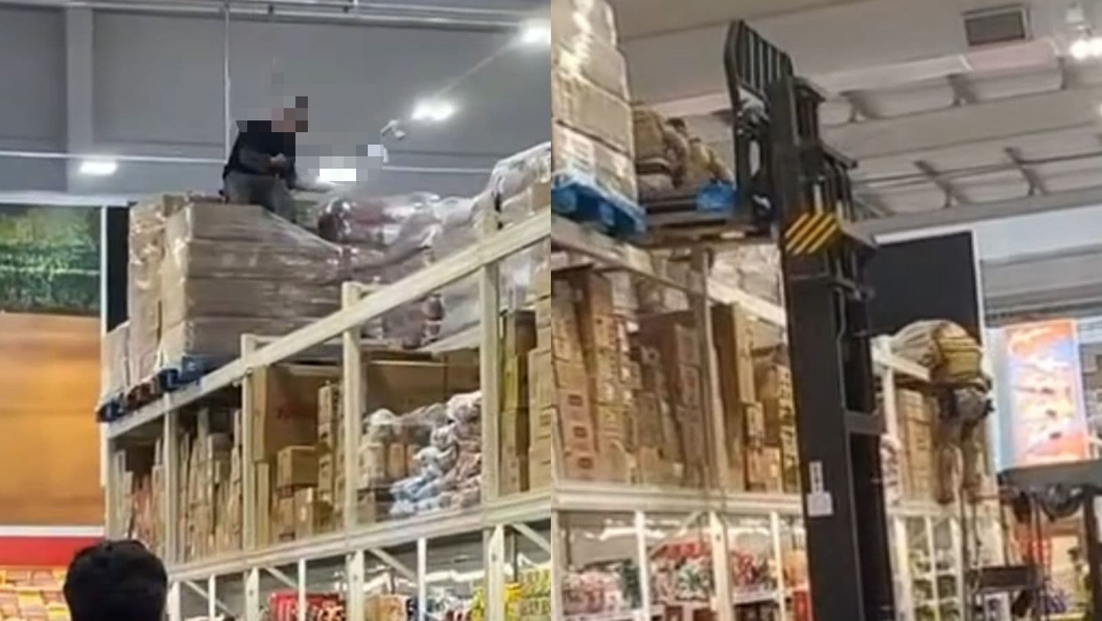 “Tava loucão!”: homem em surto sobe em prateleiras e começa a beber dentro de atacado em SC