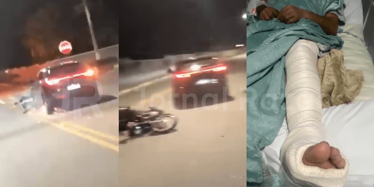 Idoso é preso após motoboy ser atropelado e moto ser arrastada por avenida em SC