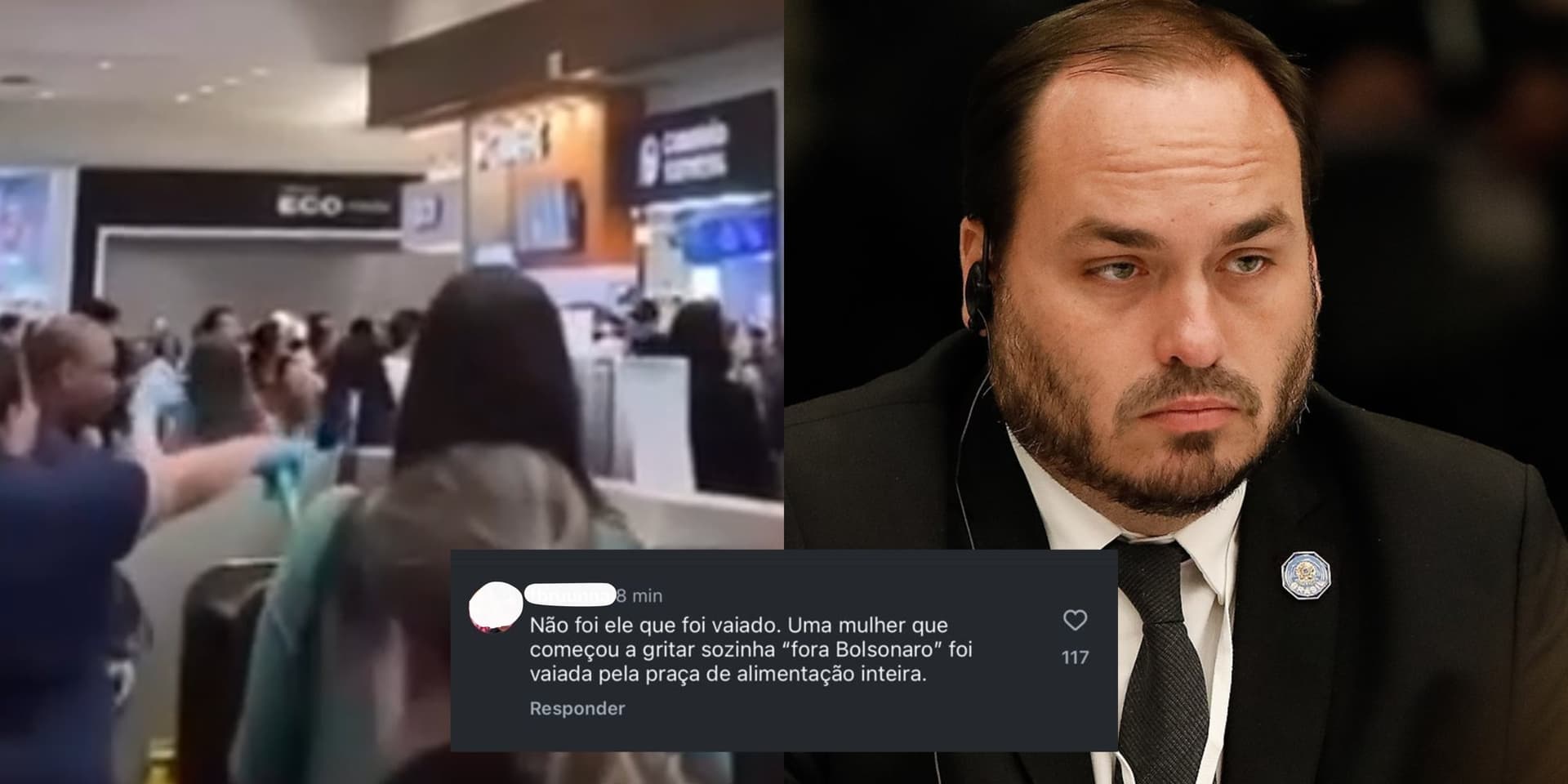 Filho de Bolsonaro foi vaiado em Shopping de Floripa? Testemunhas desmentem