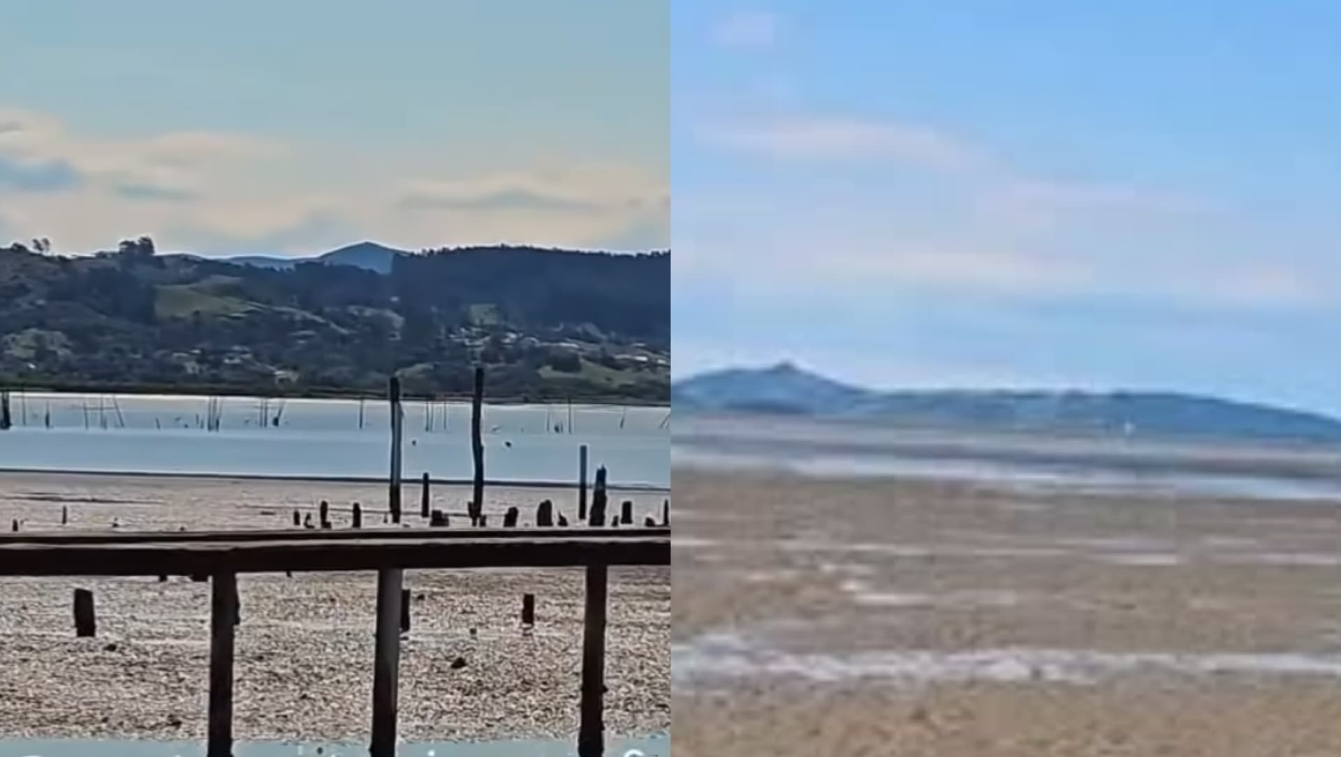 Maré baixa chama atenção de moradores e turistas em Santa Catarina