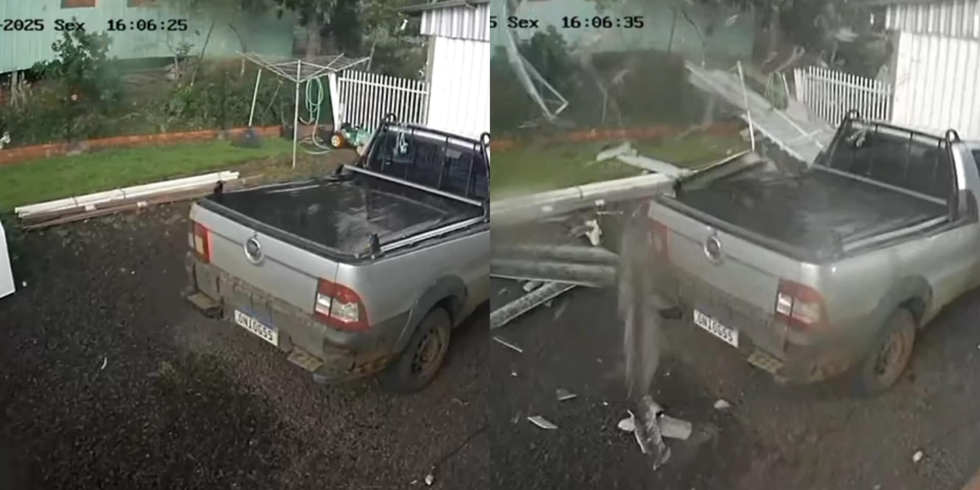 “Questão de segundos”: câmera flagra tornado arrancando casa em Santa Catarina