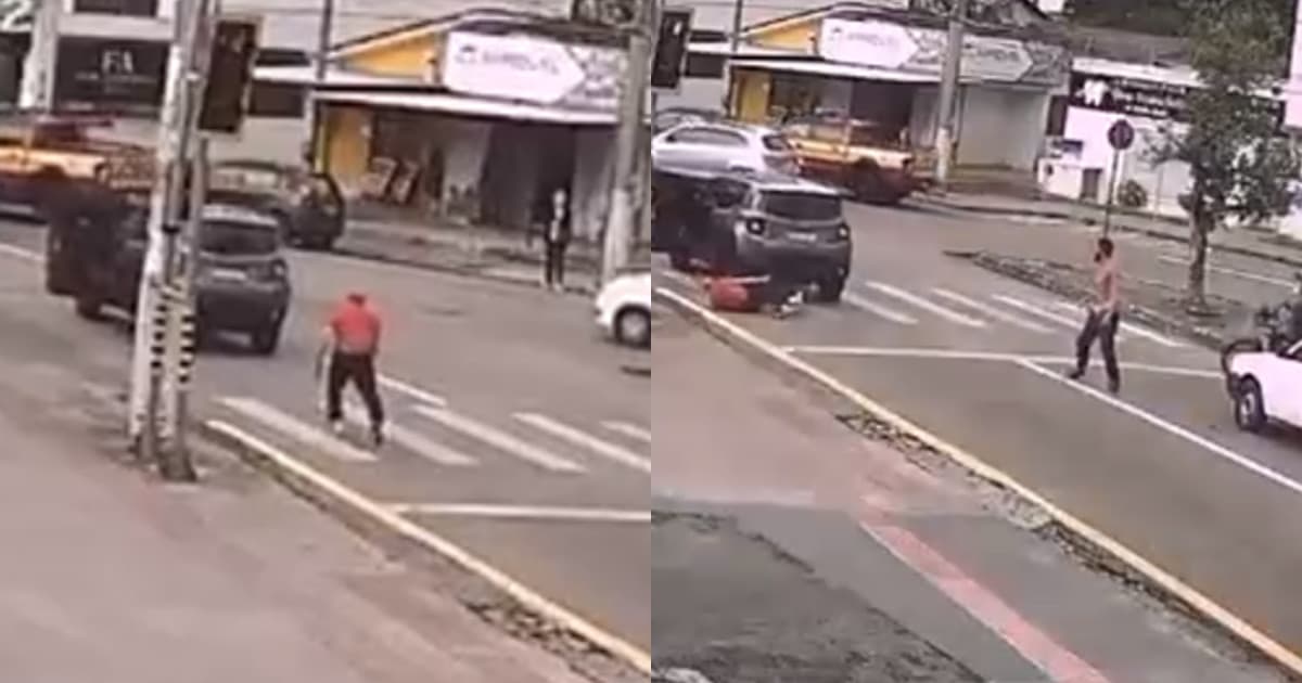 Carro “foge” e briga de trânsito tem desfecho inusitado em SC: “vou nada”