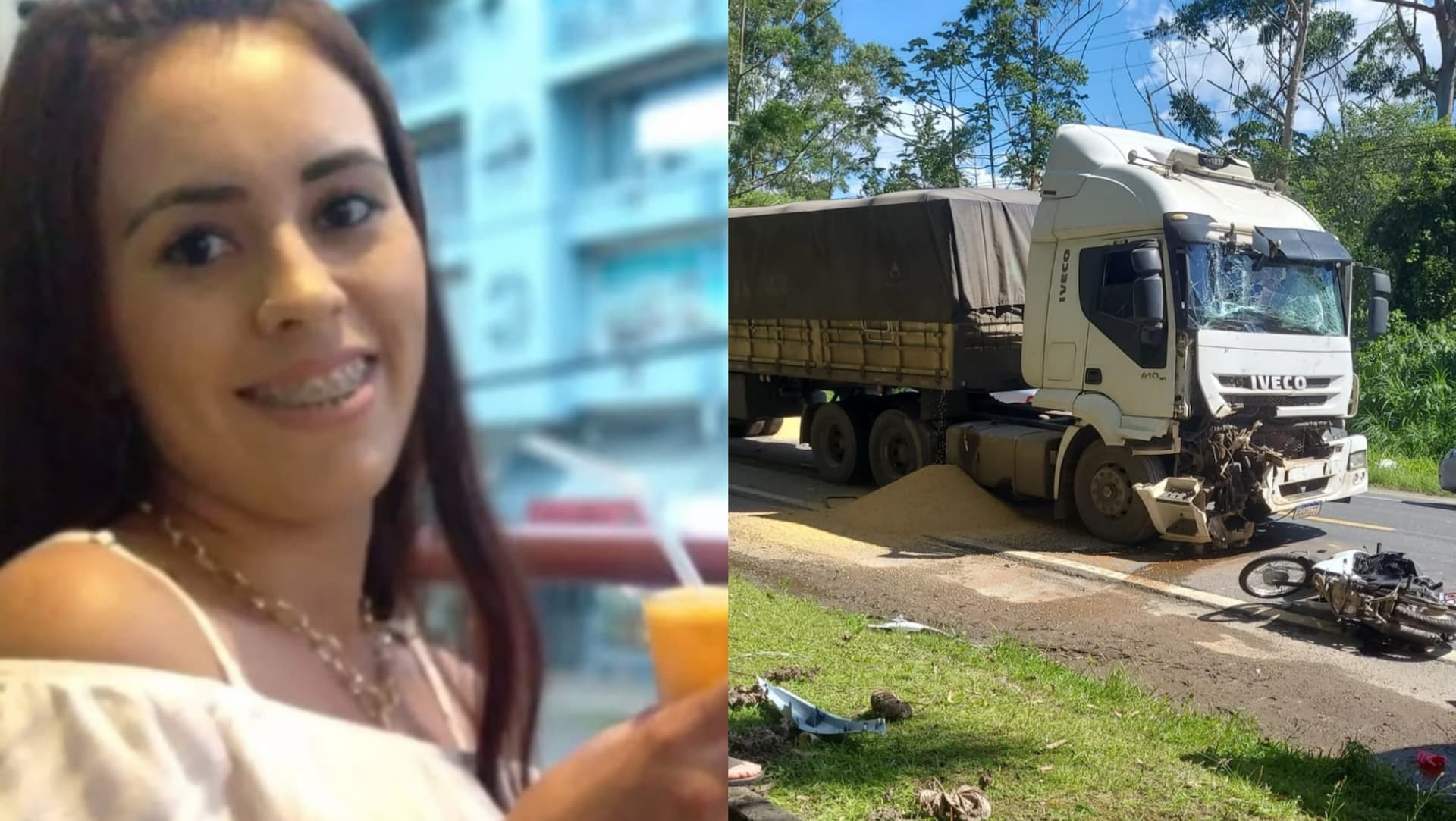 Identificada motociclista que morreu em grave acidente com caminhão na BR-470