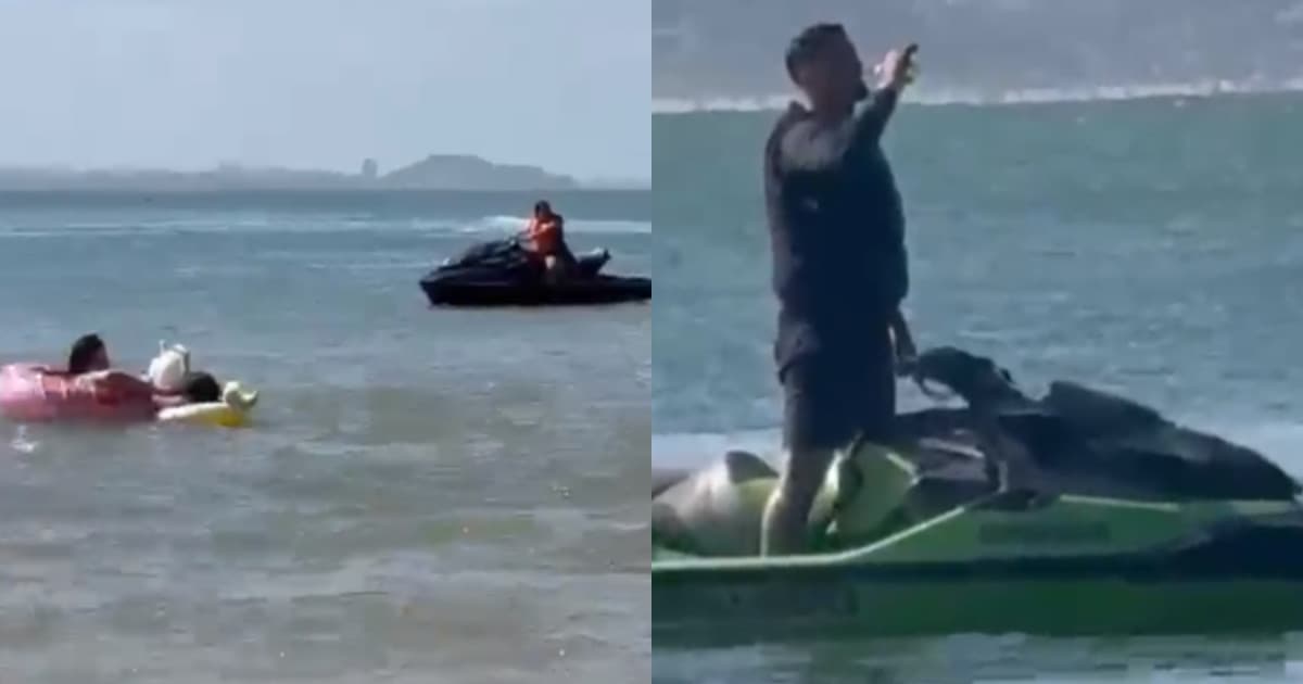 Grupo em jet skis é flagrado bebendo e fazendo manobras perigosas próximo a crianças em SC