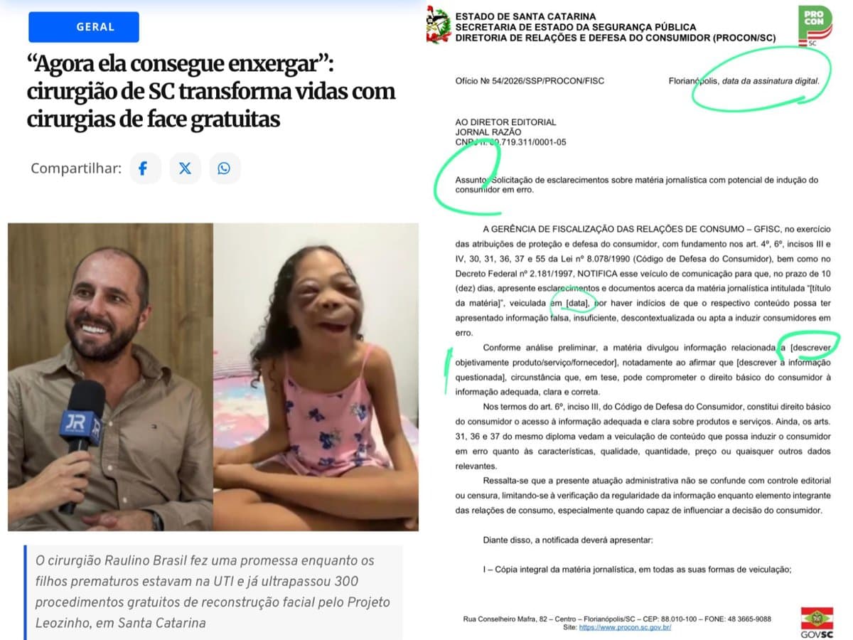 Procon de SC mente após pedir ao Jornal Razão para quebrar sigilo, revelar fonte e excluir [notícia]