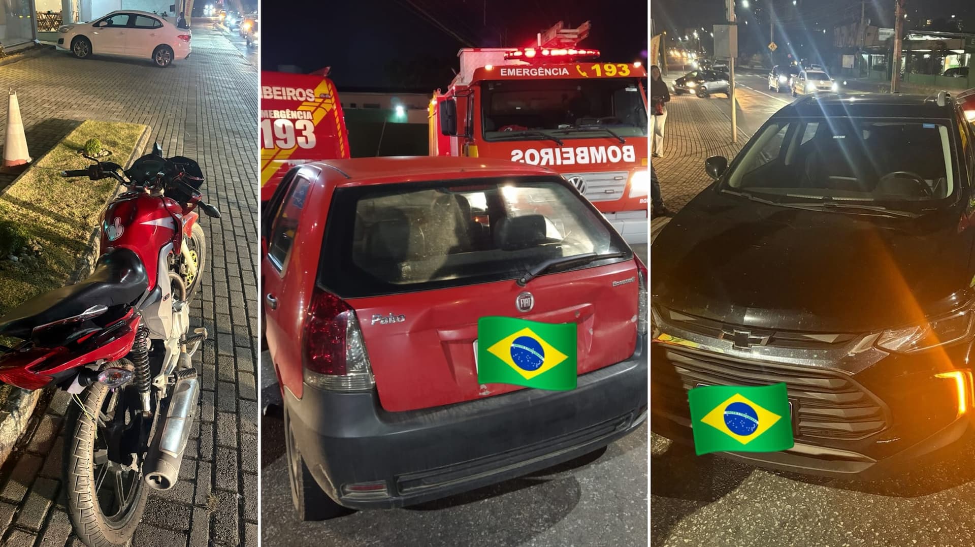 Mulher e homem sem capacete sofrem fraturas após acidente em Brusque