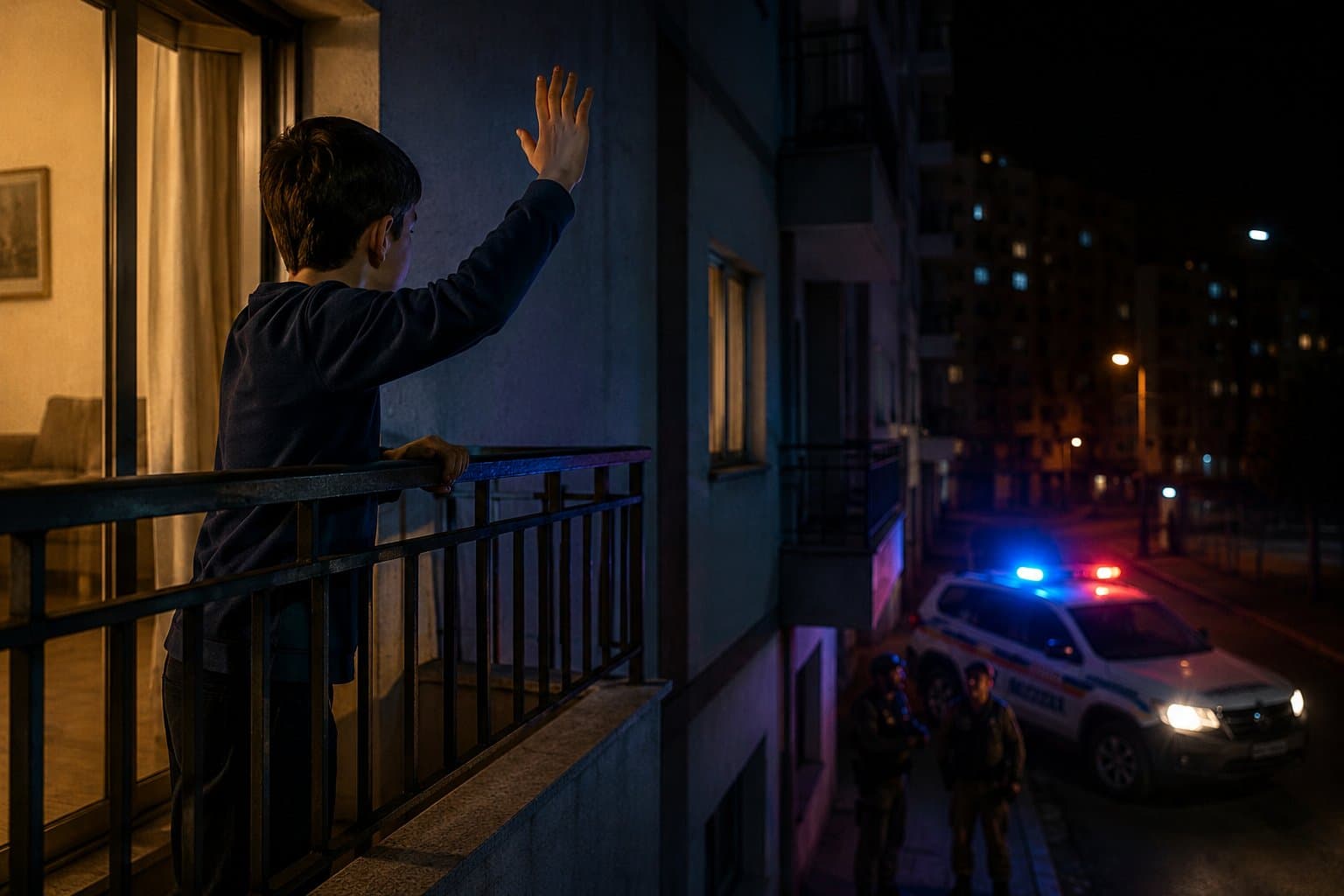 Menino de 10 anos pede socorro na sacada durante a madrugada e mãe acaba presa