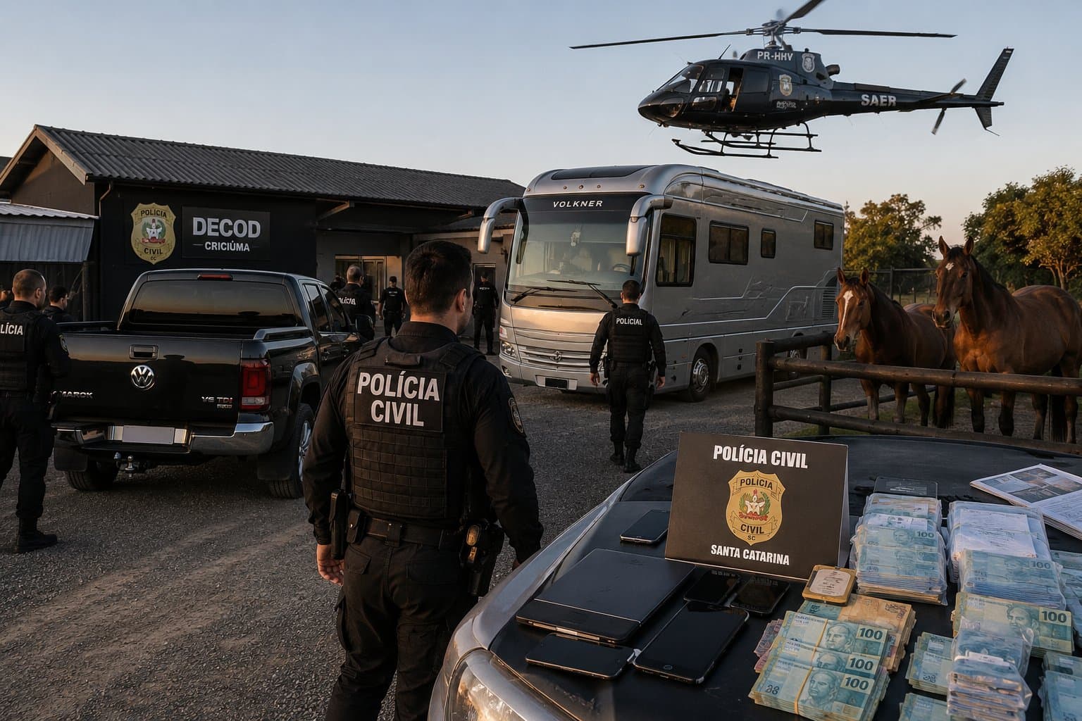 Polícia Civil prende quatro em operação contra tráfico, lavagem de dinheiro e agiotagem em SC