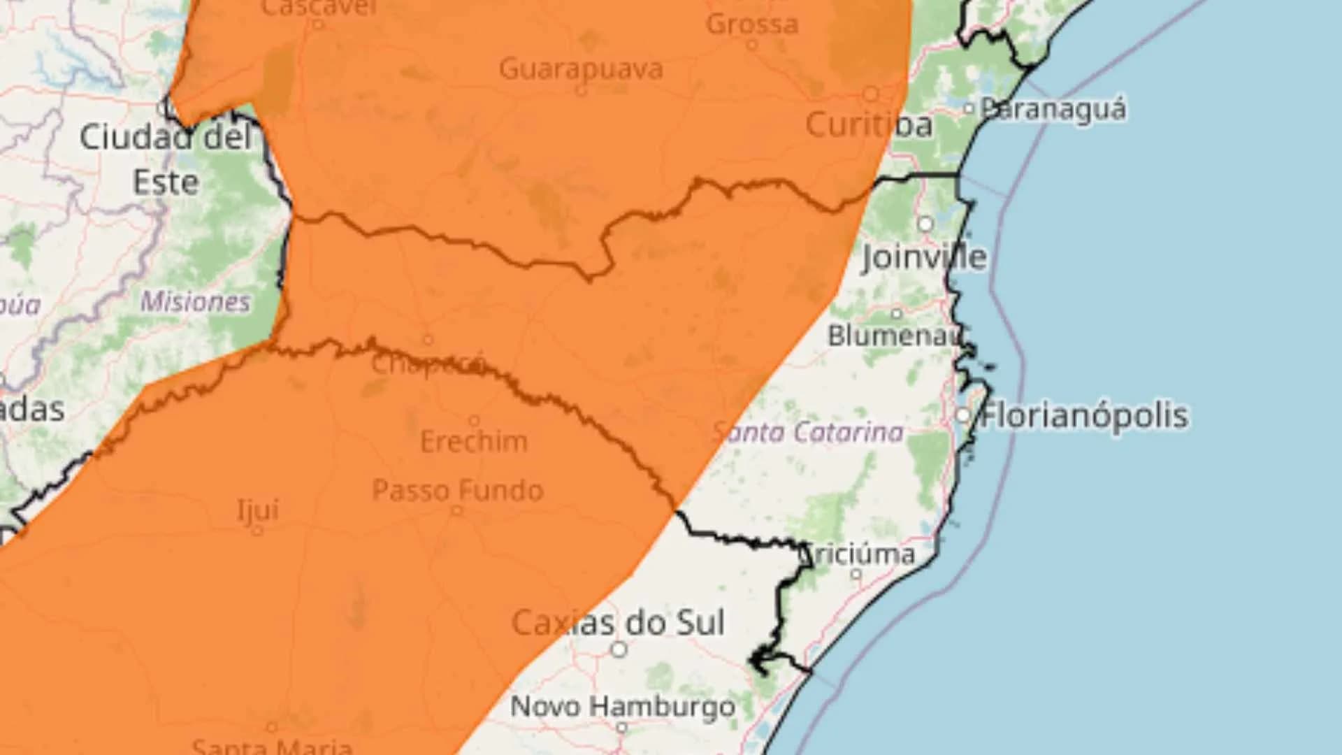 SC tem alerta para tempestades com ventos de até 100 km/h nesta terça-feira