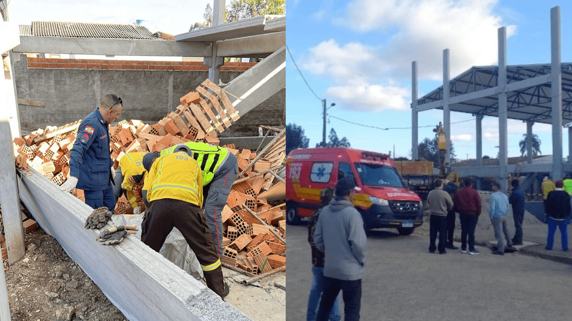 Trabalhador morre esmagado por carga de tijolos durante obra de igreja em SC