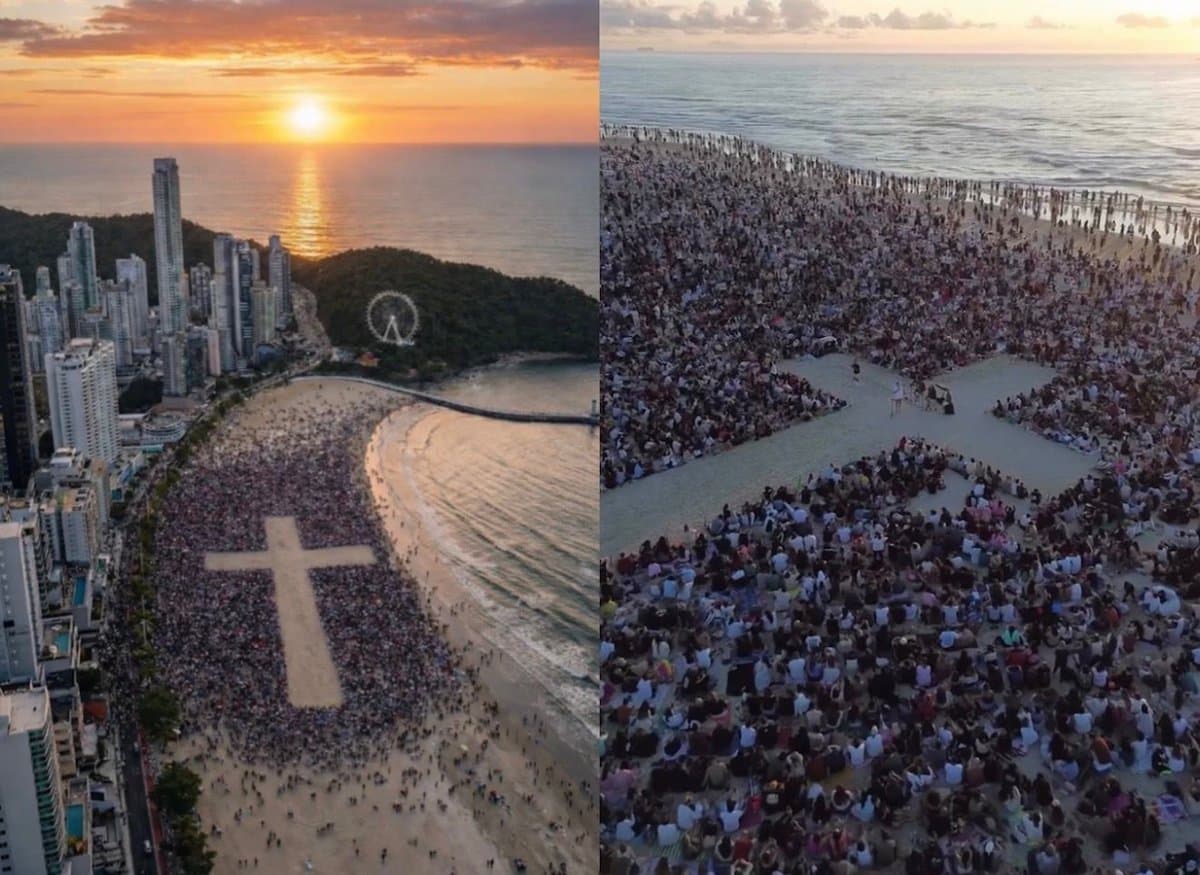 Balneário Camboriú promete reunir multidão na praia para oração ao nascer do sol nesta Sexta-feira Santa