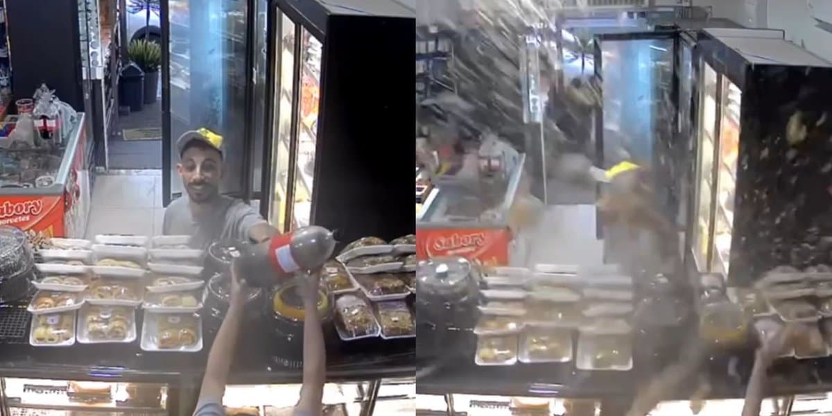 “Que rolou!?”: garrafa de refrigerante explode e assusta clientes de padaria em SC