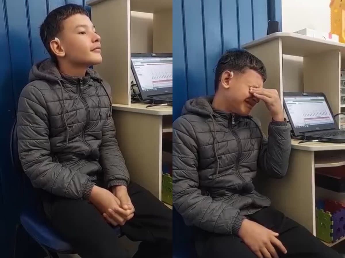 “Tá ouvindo a mãe?”: menino surdo se emociona ao escutar a voz da mãe pela primeira vez em Florianópolis