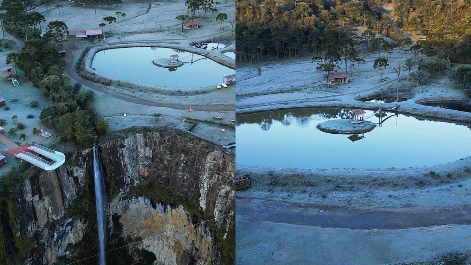 Isso é Santa Catarina! Frio extremo cria paisagens de tirar o fôlego na Serra Catarinense