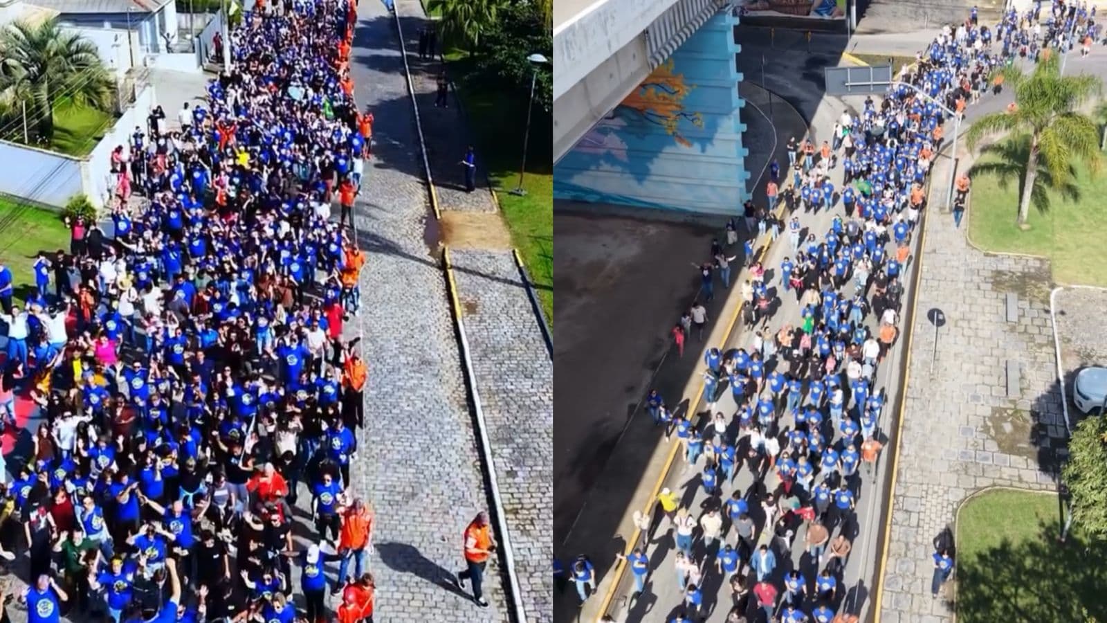 De diferentes denominações, fiéis ocupam o Centro de Tijucas em celebração na Marcha para Jesus