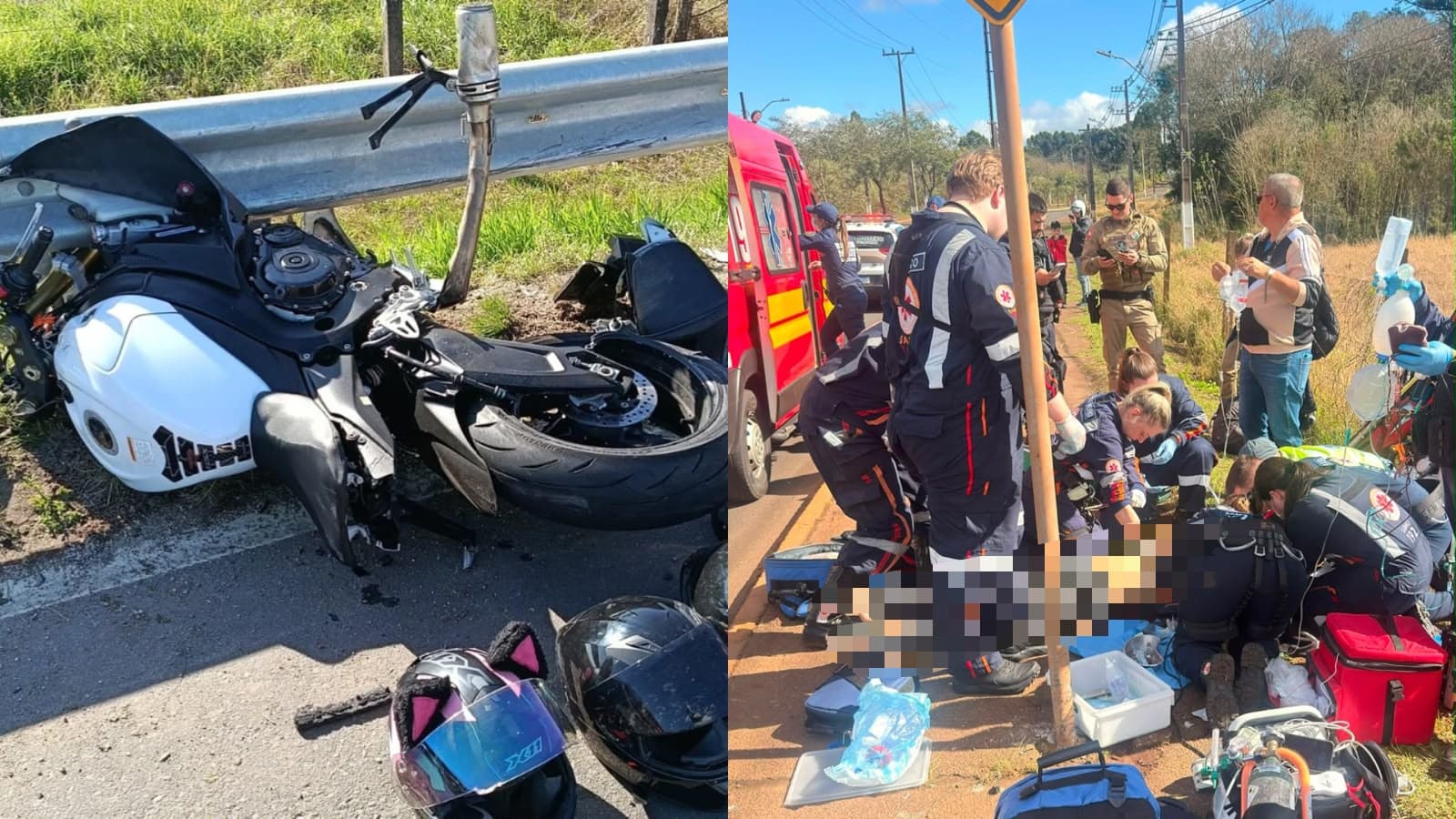 Dois jovens de 20 e 21 anos morrem em acidentes de moto na tarde deste sábado em Santa Catarina