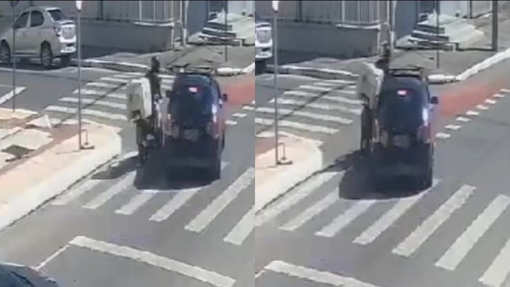 Motociclista decide usar ciclofaixa e o “inesperado” acontece, em BC