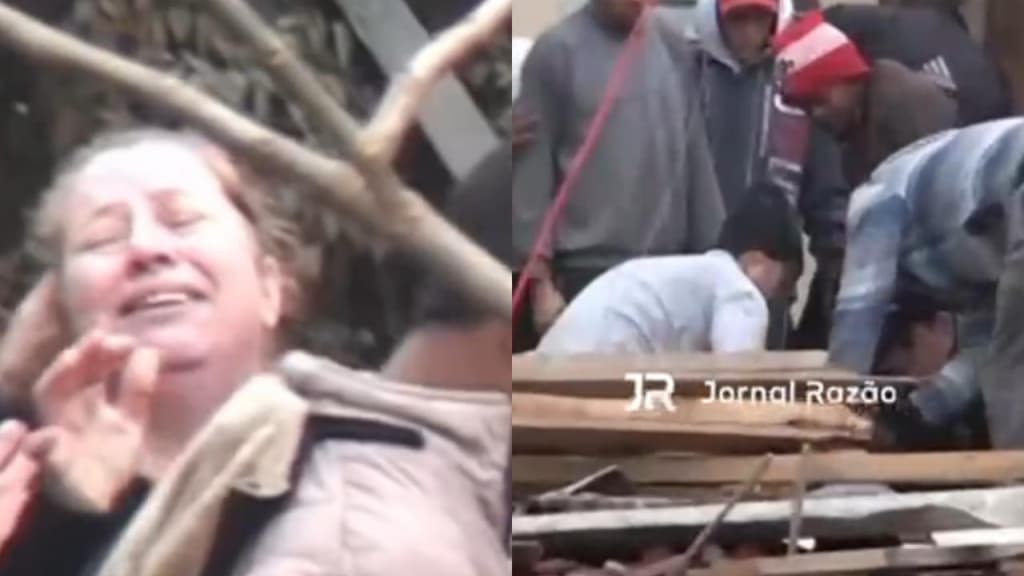 “Nós não merecemos isso não”: mulher grita por socorro após igreja desabar no RS