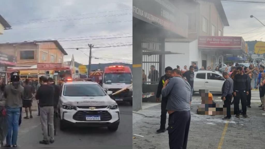 URGENTE: Explosão deixa duas pessoas carbonizadas em oficina de motos
