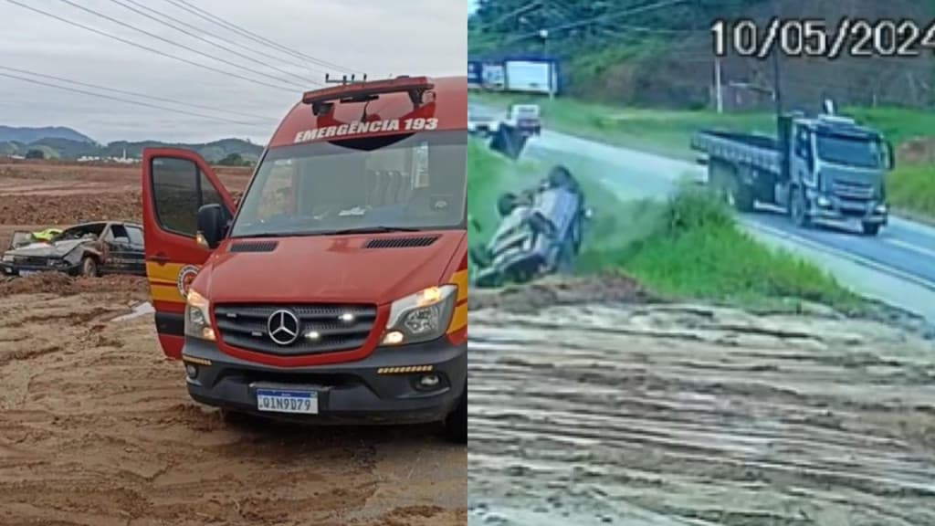 VÍDEO: Tentativa de ultrapassagem na SC-410 termina em capotamento