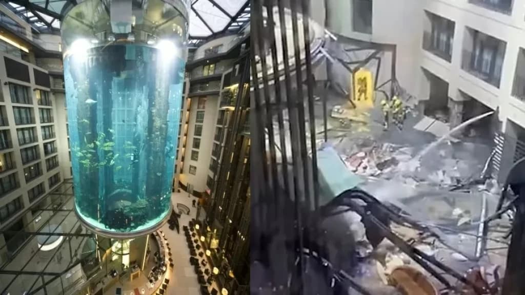 VÍDEO: Aquário gigante com 1.500 peixes explode em Berlim e deixa feridos