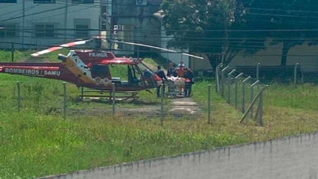 Helicóptero Arcanjo transfere vítima de infarto de Tijucas para Florianópolis