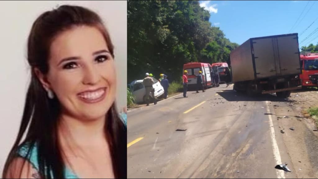 Jovem morre após colisão frontal entre carro e caminhão na SC-163