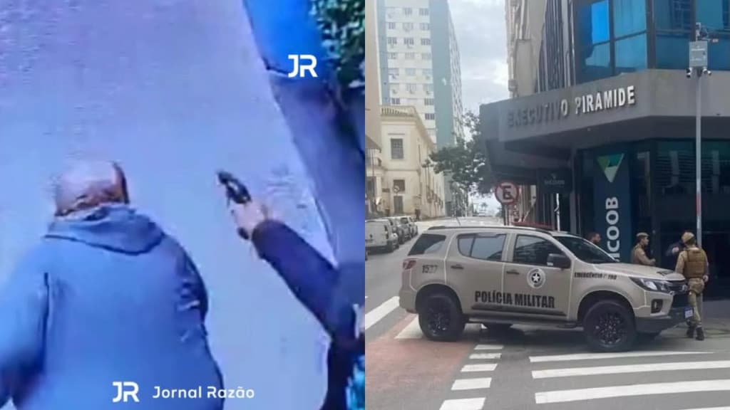 EXCLUSIVO: Bandido quase atira na cabeça de homem durante roubo de malote em Florianópolis