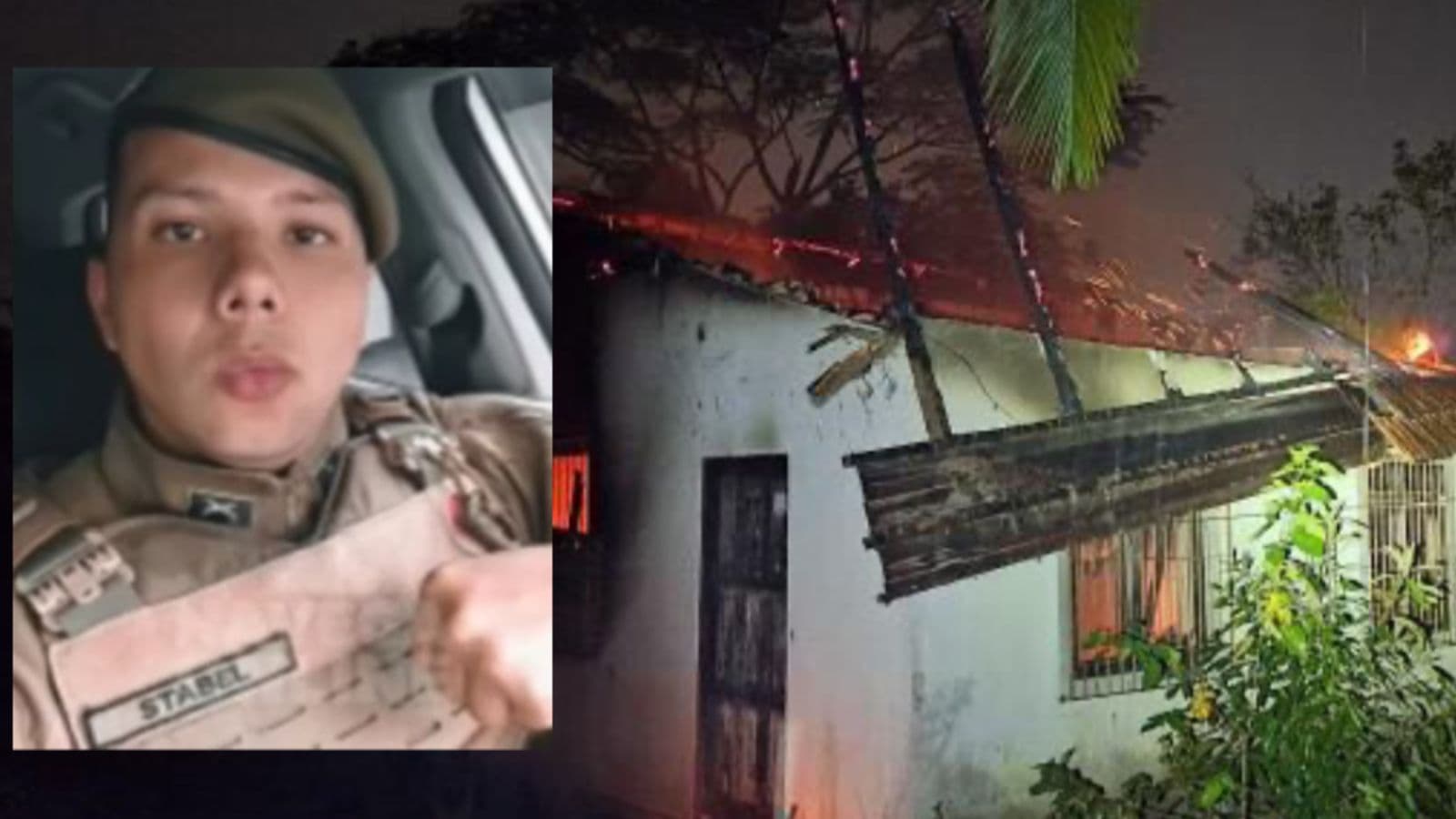 Policial invade casa em chamas e salva morador em SC