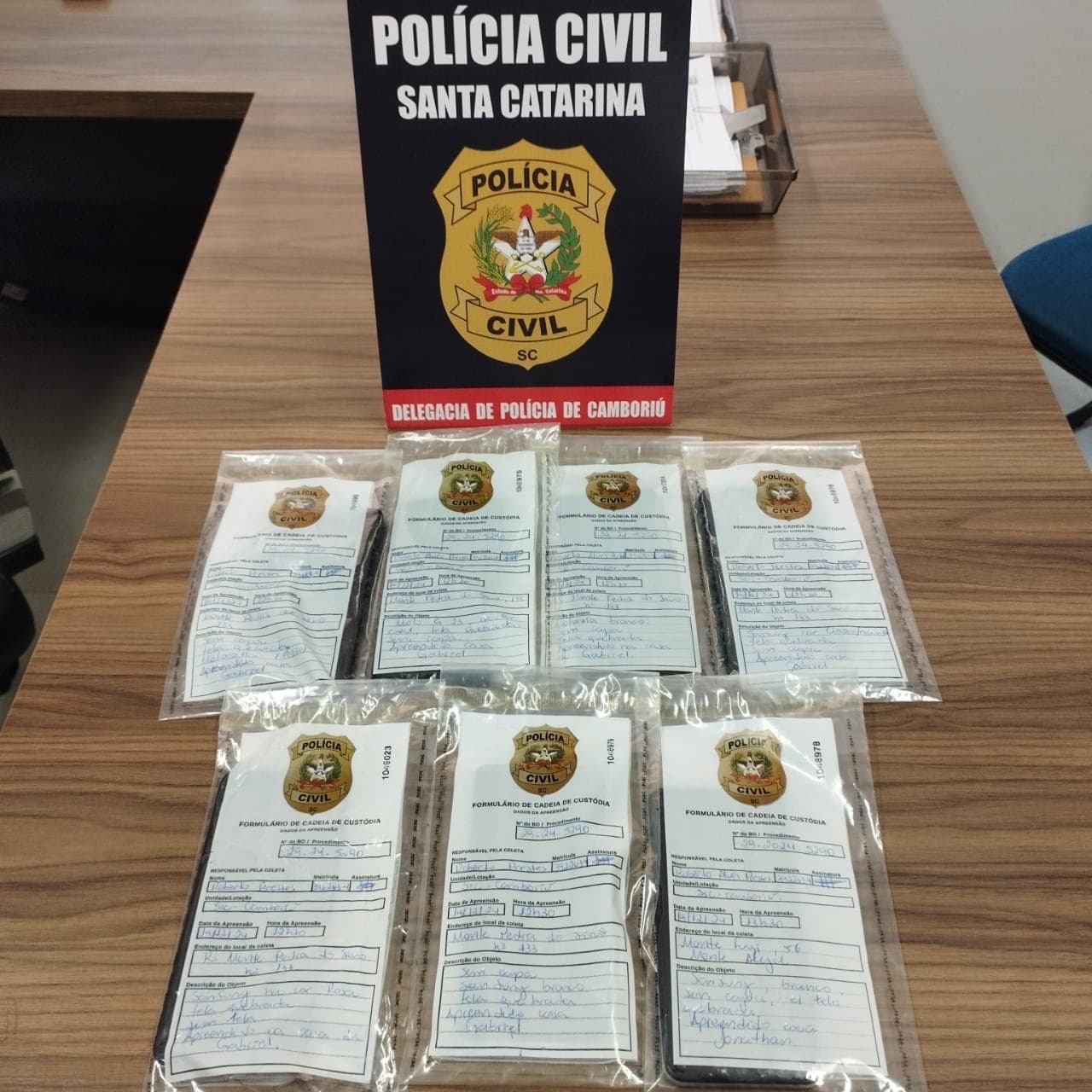 Polícia Civil de Camboriú recupera sete celulares roubados em operação