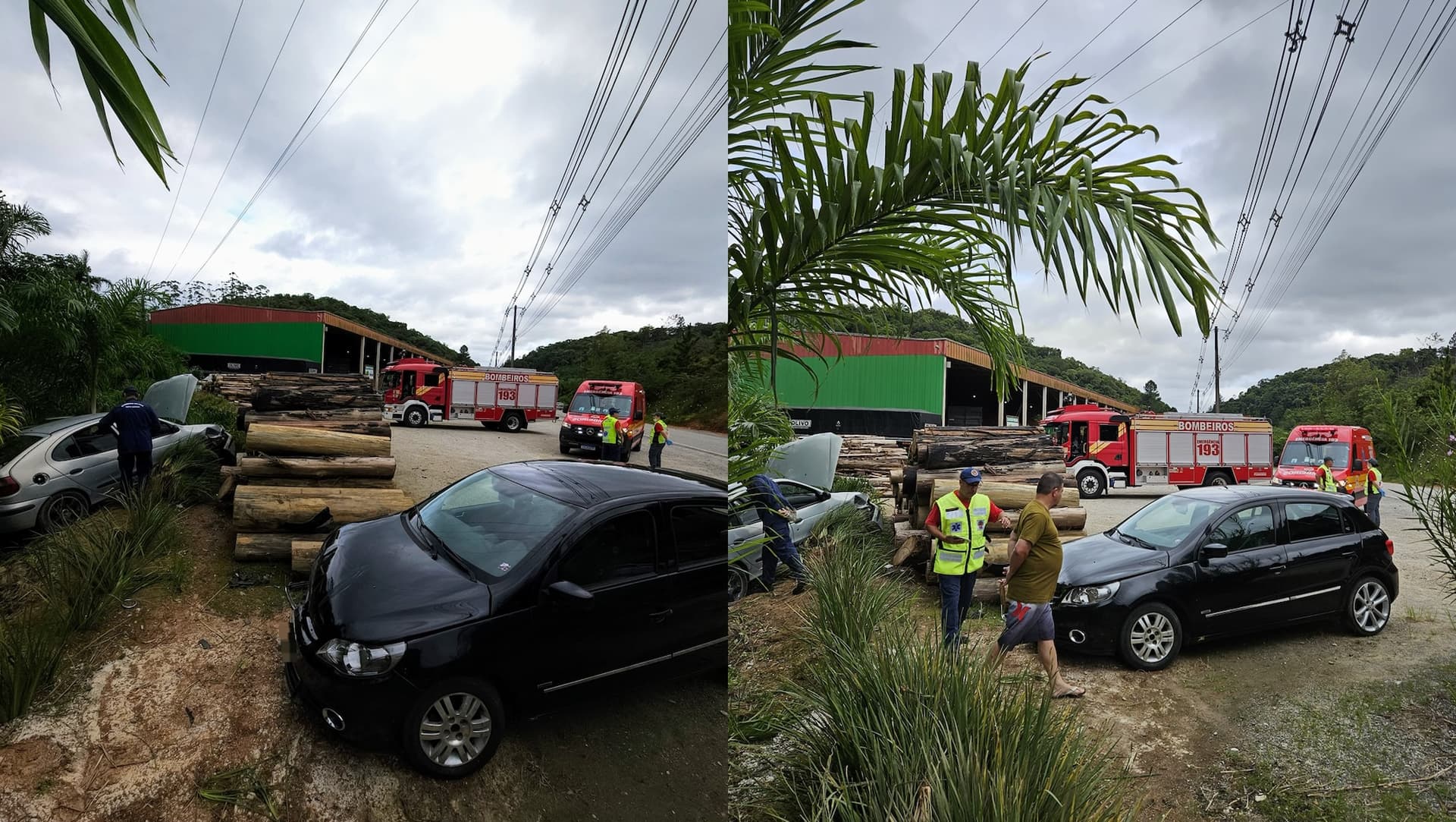 Saída de pista deixa mãe e filho de 3 anos feridos em rodovia catarinense