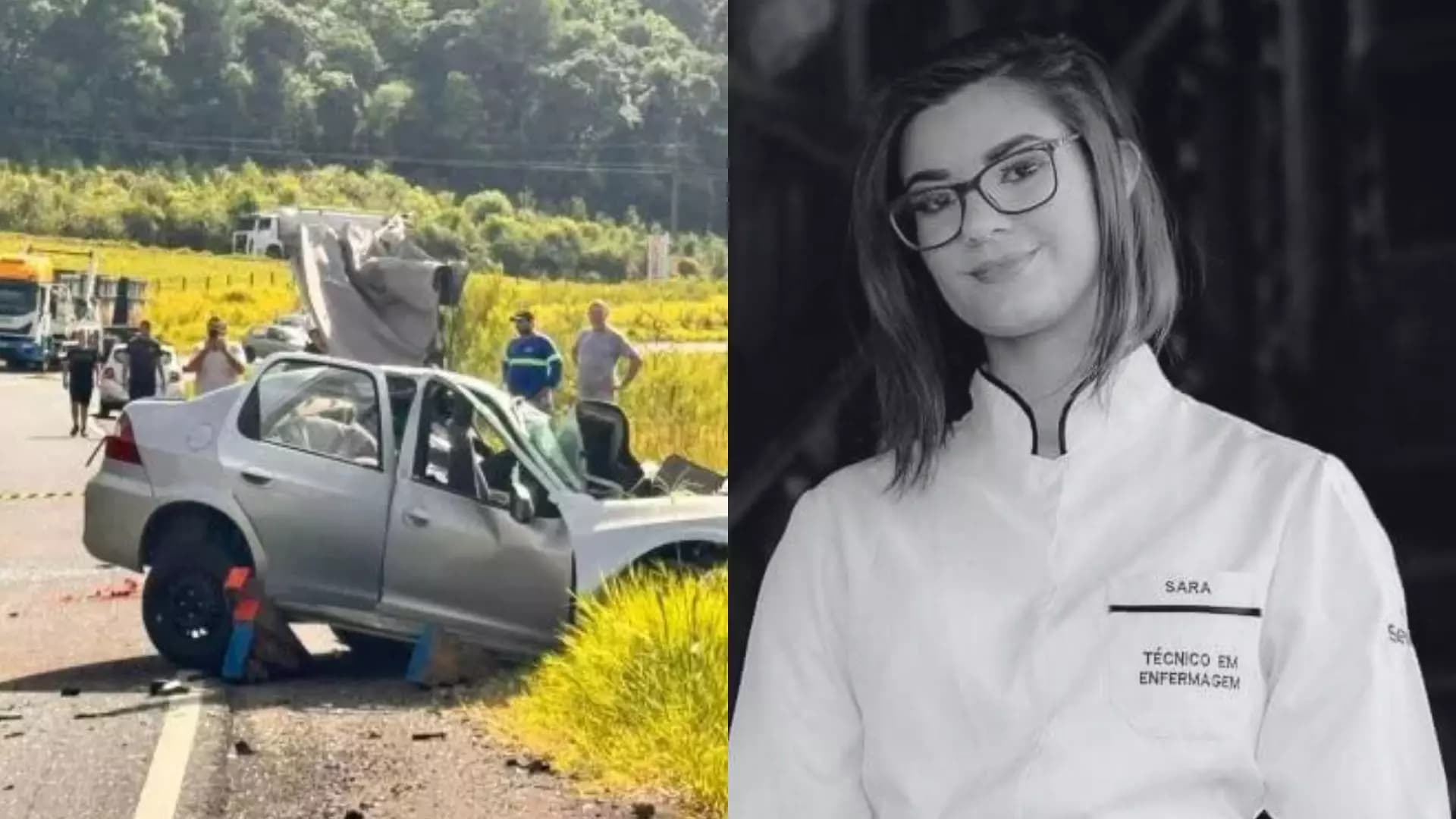 Técnica de enfermagem morre em grave acidente entre carro e caminhão na SC-283