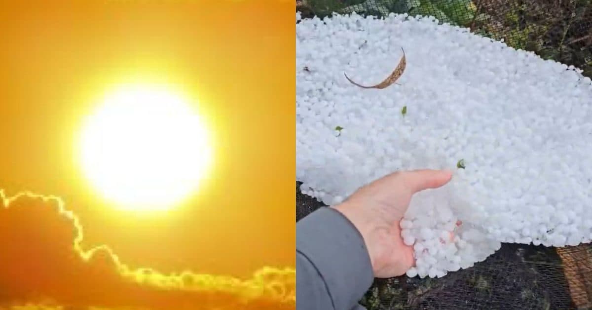 Litoral de SC sofre com sensação térmica de 40°C enquanto granizo deixa a Serra Catarinense branquinha