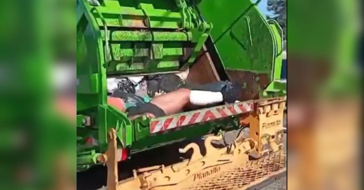 Moradores salvam mulher que se jogou em caminhão de lixo em Itajaí