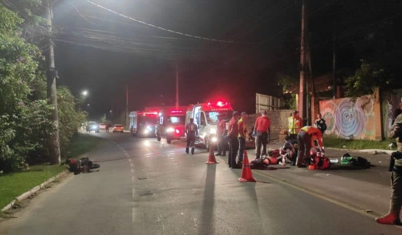 Jovem morre em acidente com 3 motos na SC-406, em Florianópolis