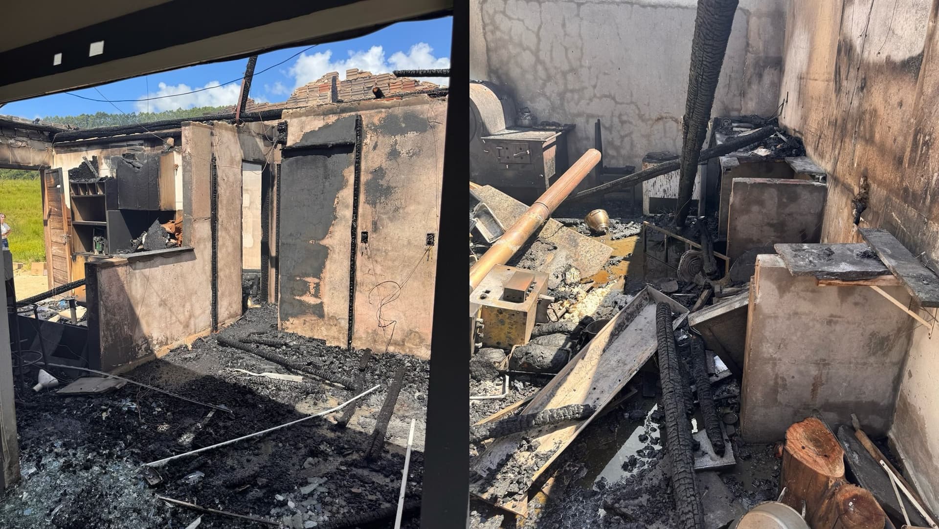 Fogão a lenha provoca incêndio e destrói duas casas e salão de estética em Tijucas