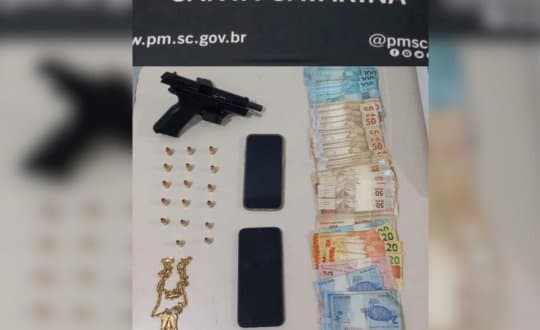 Homem armado é preso após resistir à abordagem da PM em Itapema
