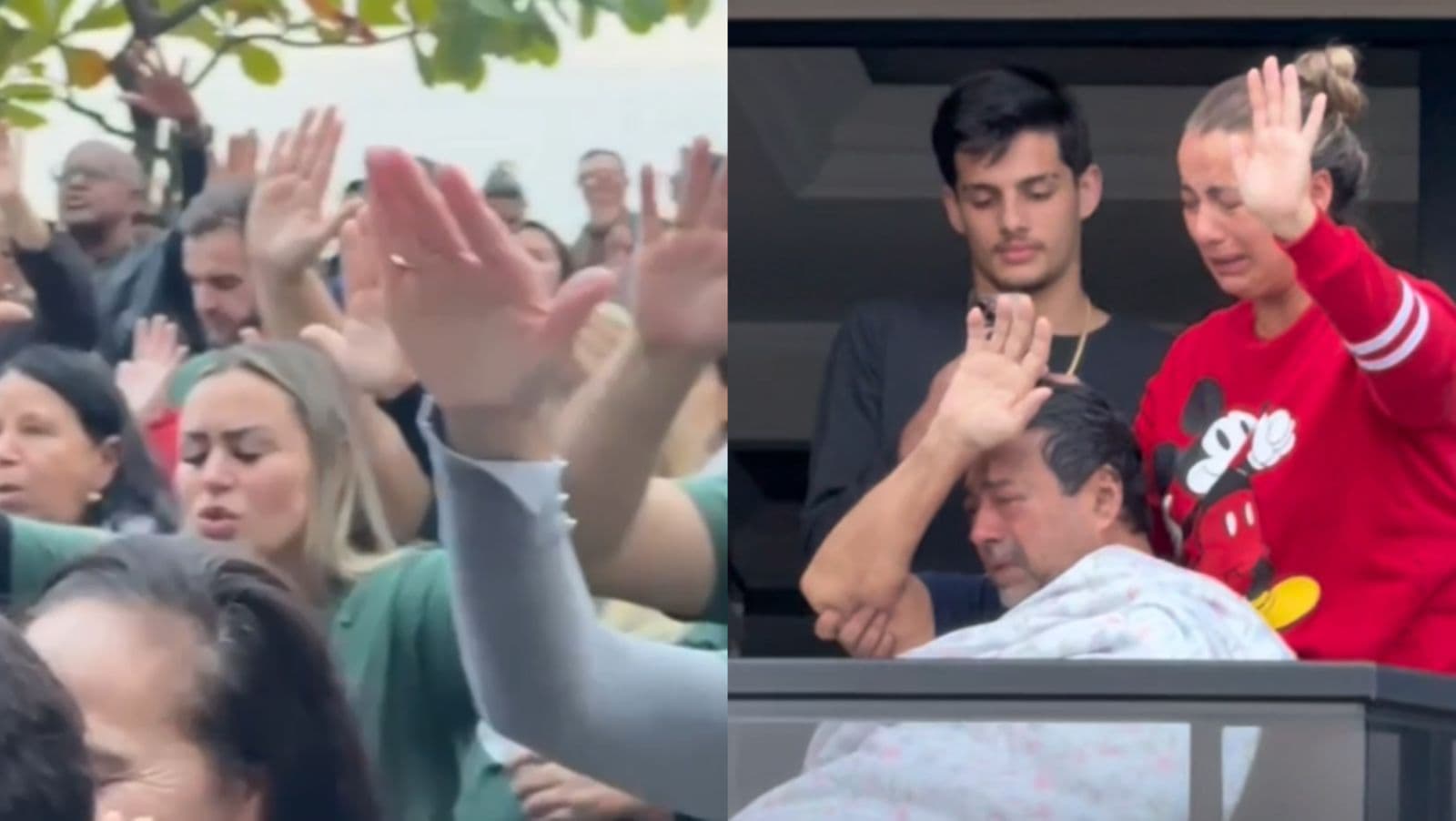 Cena comove fiéis na Marcha para Jesus em Itapema: enfermo na sacada ergue as mãos e emociona