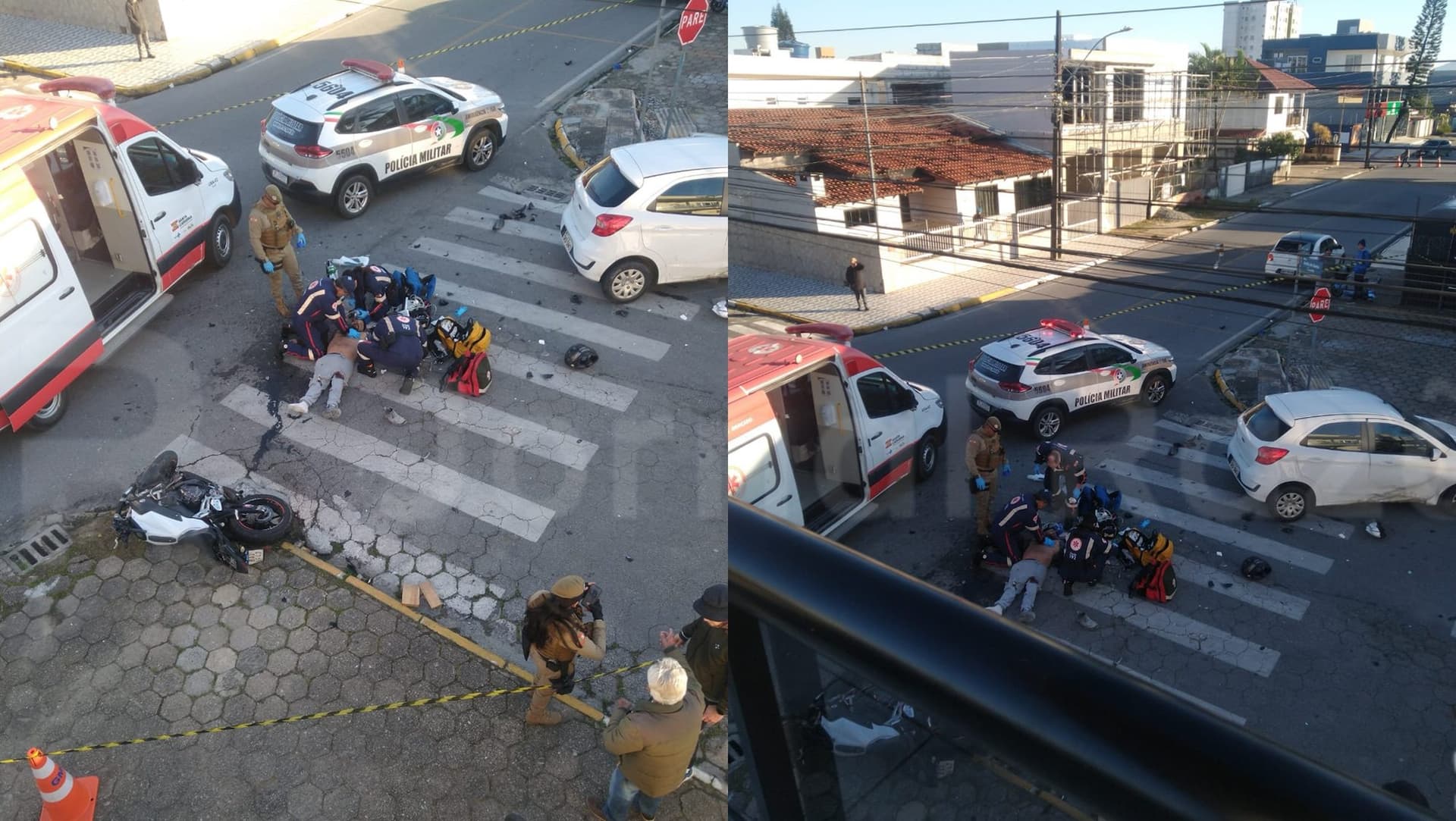 Acidente entre moto e carro deixa uma vítima fatal em Itajaí