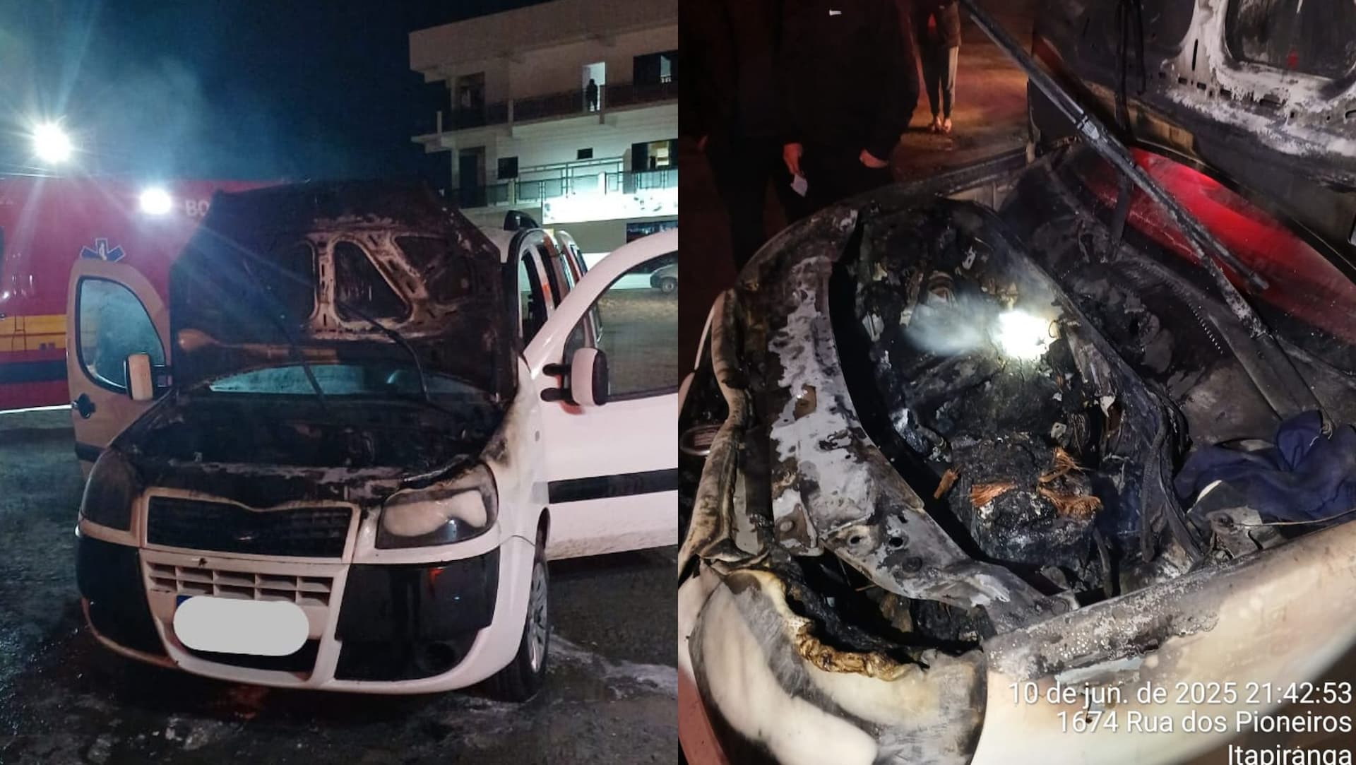Moradores agem rápido e evitam tragédia durante incêndio em veículo