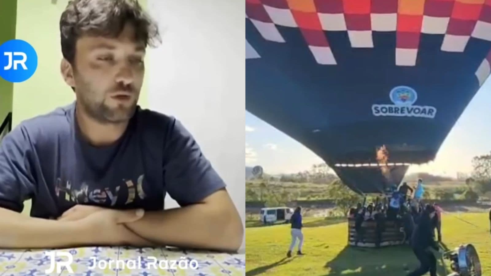 Piloto chora em depoimento logo após a tragédia em Praia Grande