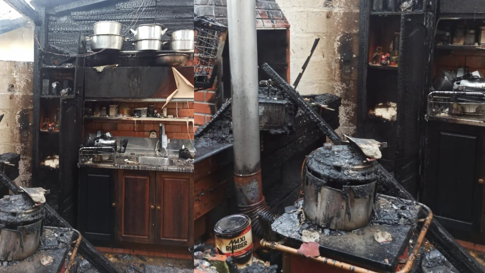 Incêndio assusta moradores de Biguaçu e destrói parte de residência