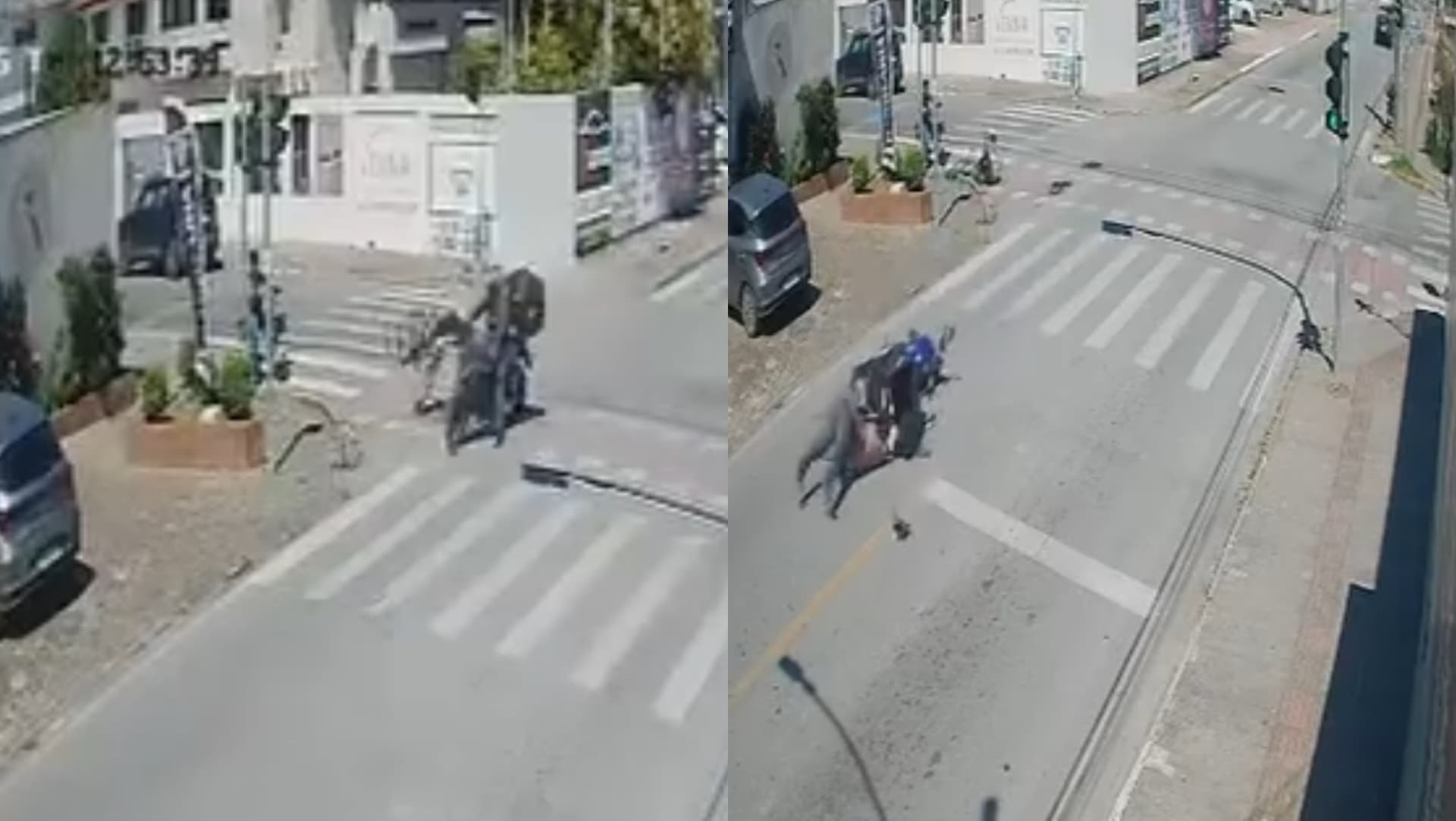 Ciclista fura sinal e causa queda de motociclista em Itajaí